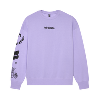 Hello Future Oversized Fleece Crew - Lilac