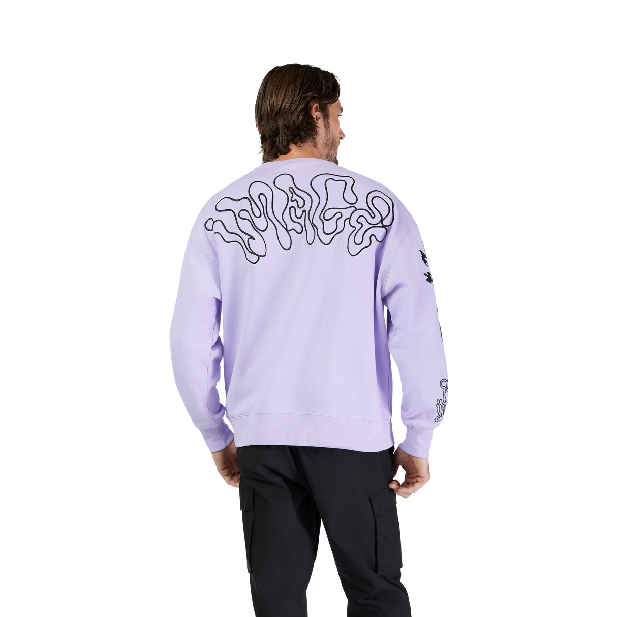 Hello Future Oversized Fleece Crew - Lilac