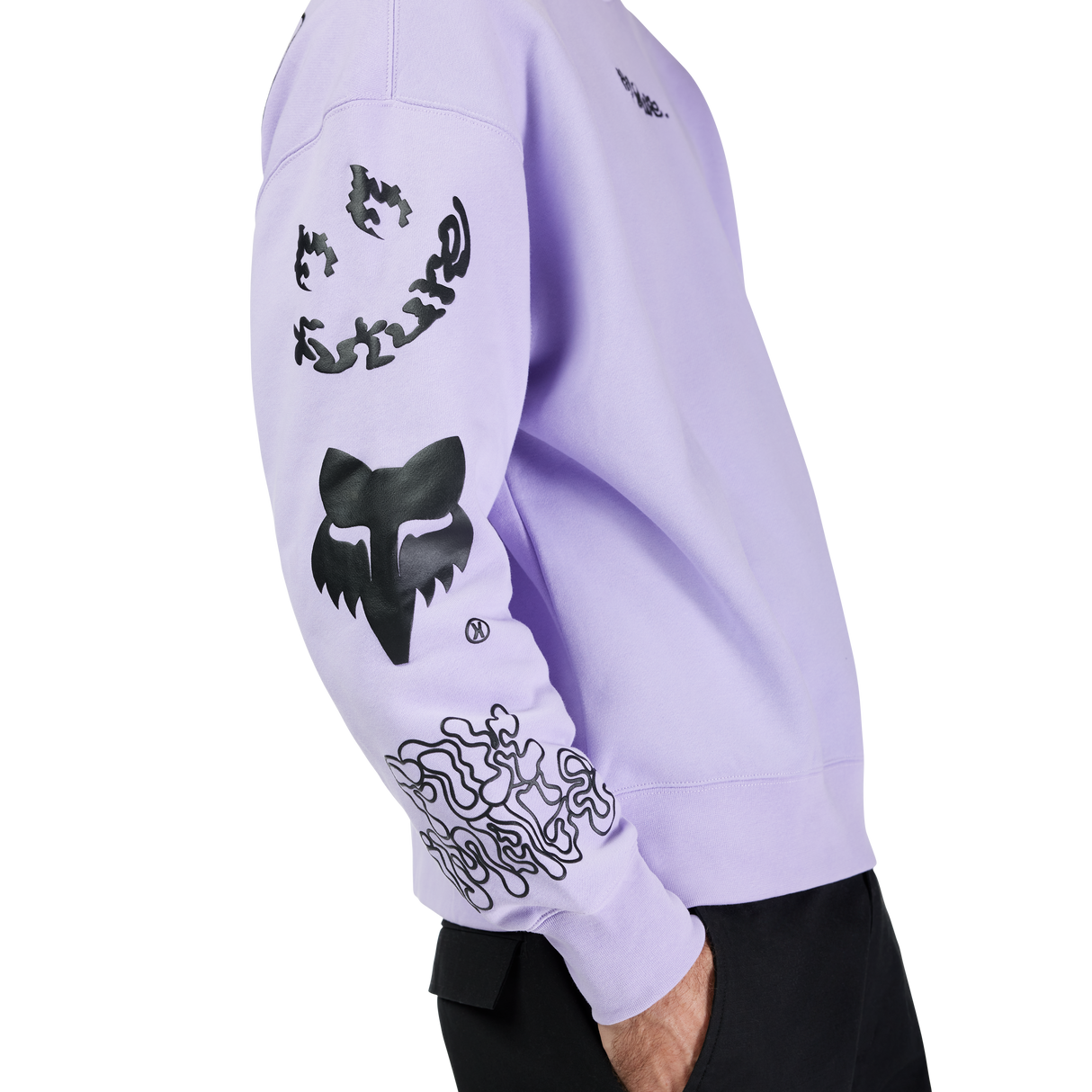 Hello Future Oversized Fleece Crew - Lilac