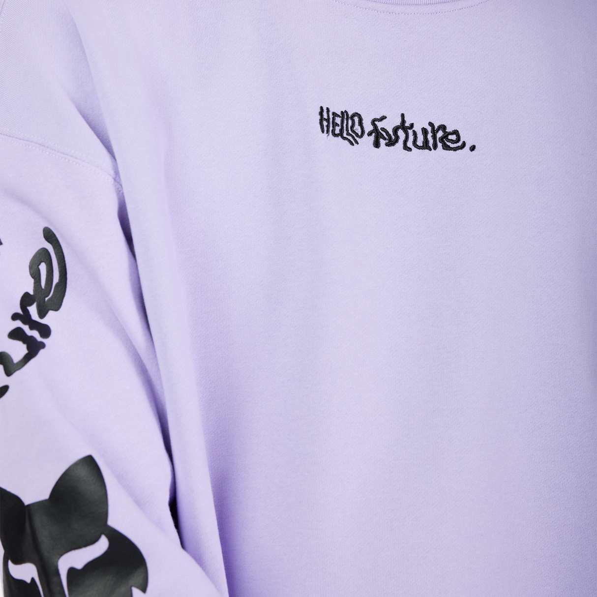 Hello Future Oversized Fleece Crew - Lilac