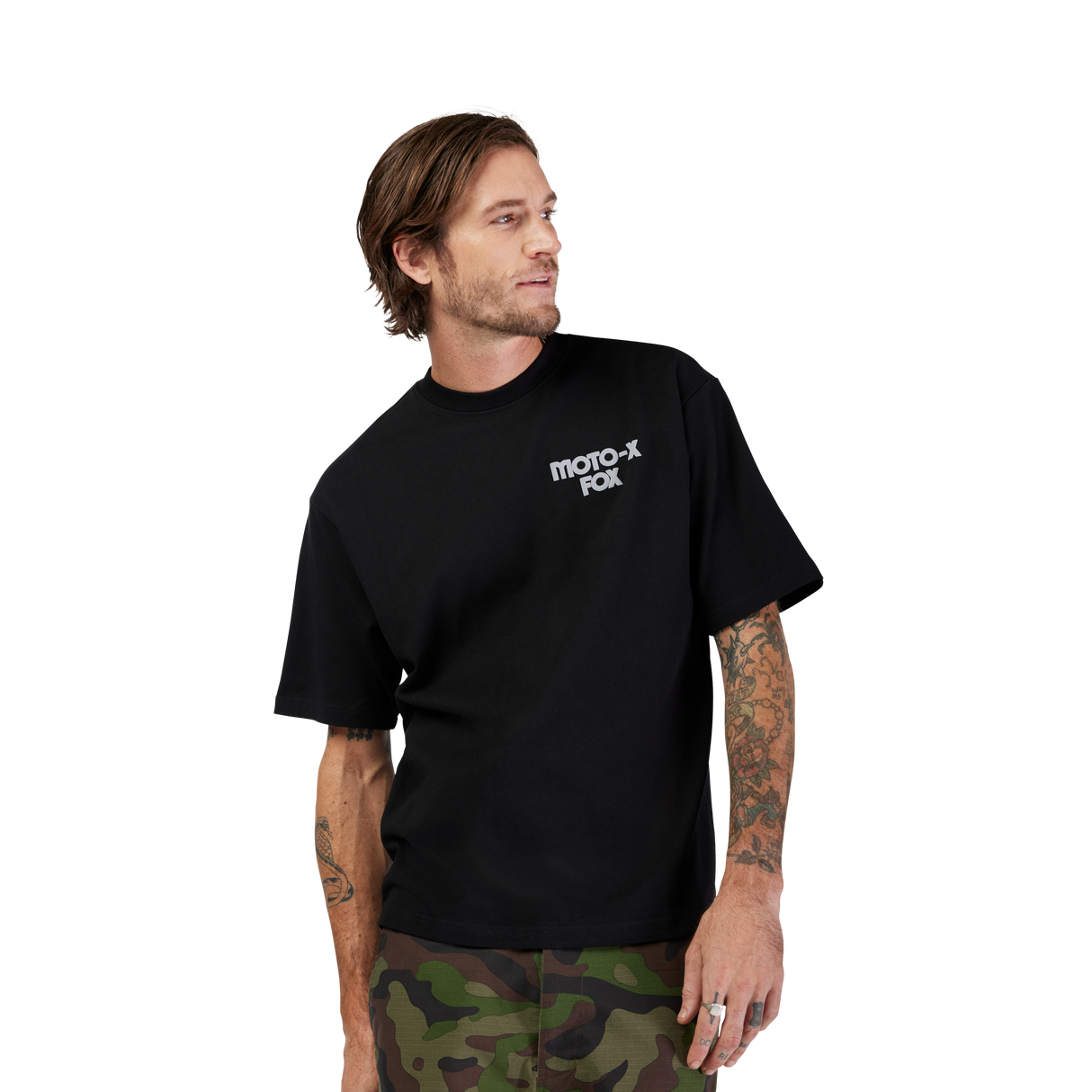 Moto-X Oversized Short Sleeve Tee - Black