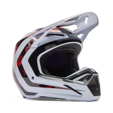 V1 Kairos Fullface Helm - White/Fluorescent Red