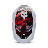 V1 Kairos Fullface Helm - White/Fluorescent Red