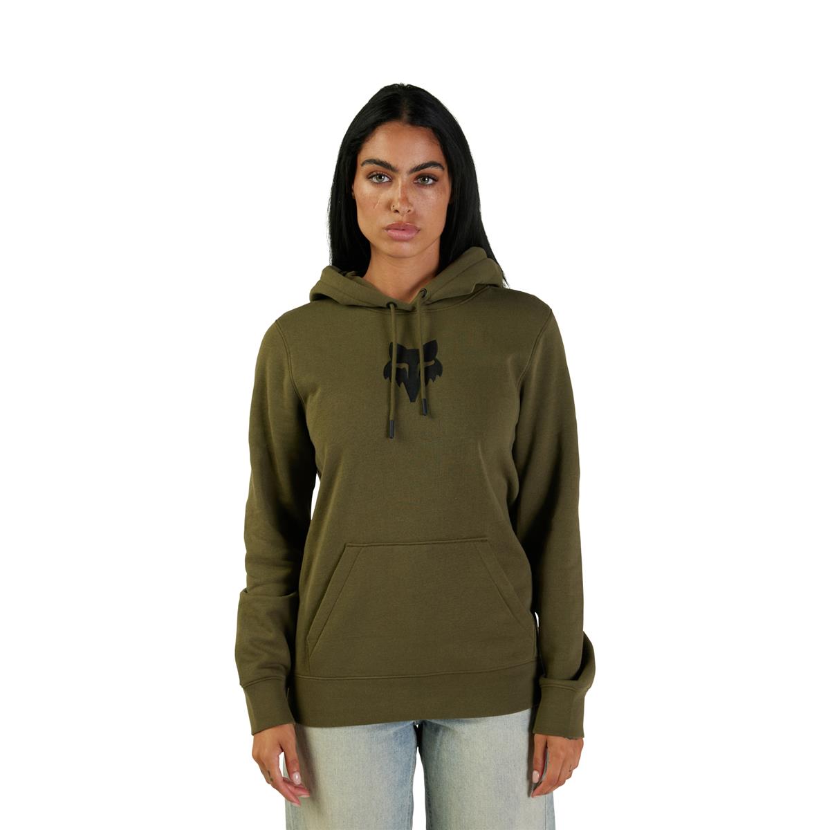 Women's Fox Head Fleece Pullover - Olive Green