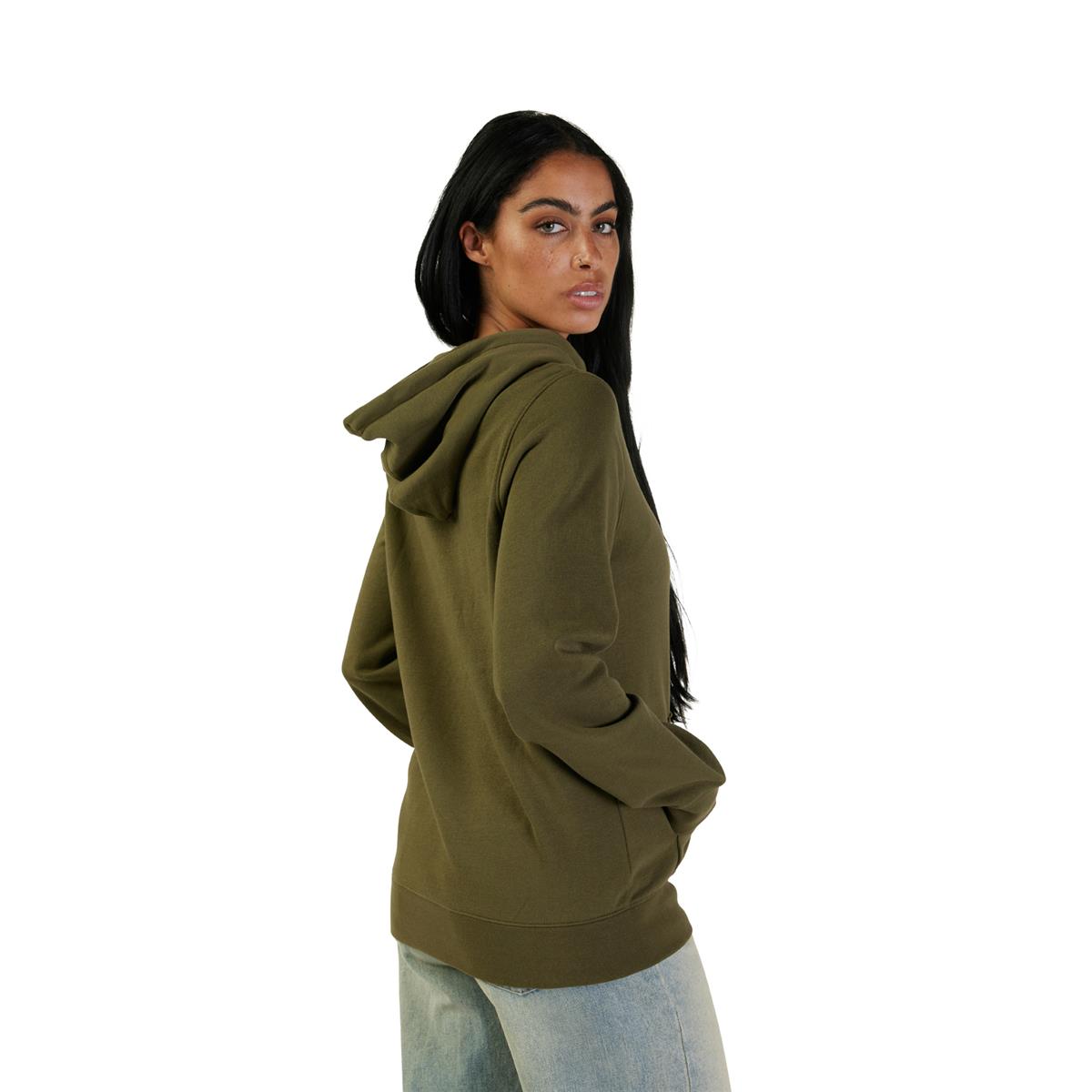 Women's Fox Head Fleece Pullover - Olive Green