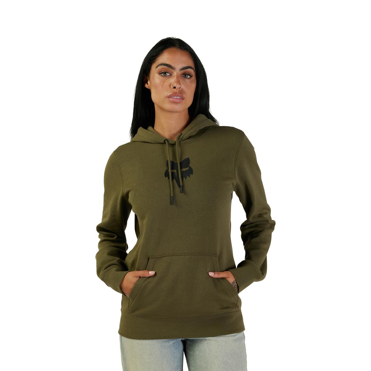 Women's Fox Head Fleece Pullover - Olive Green