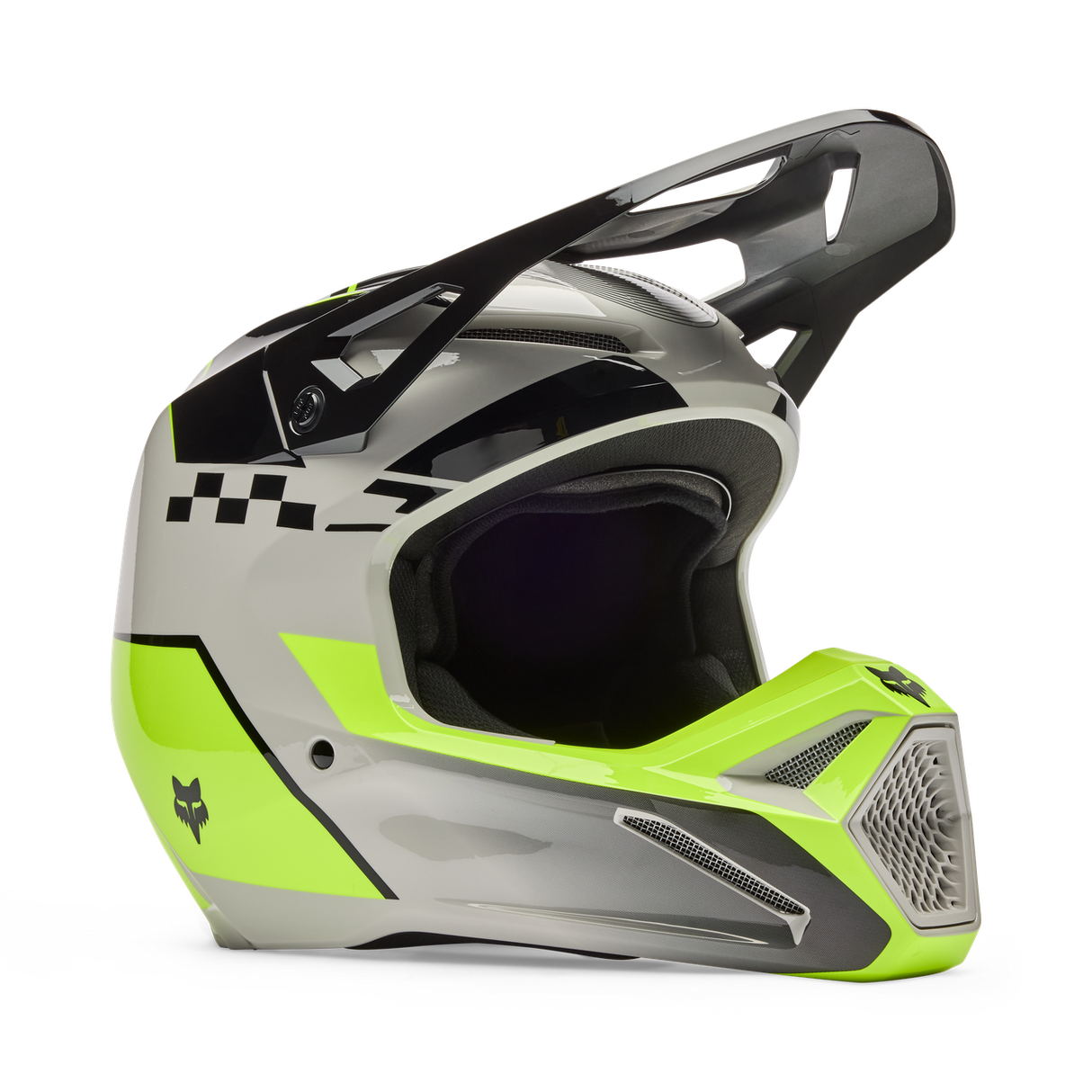 Youth V1 Collect Fullface Helm - Grey/Yellow