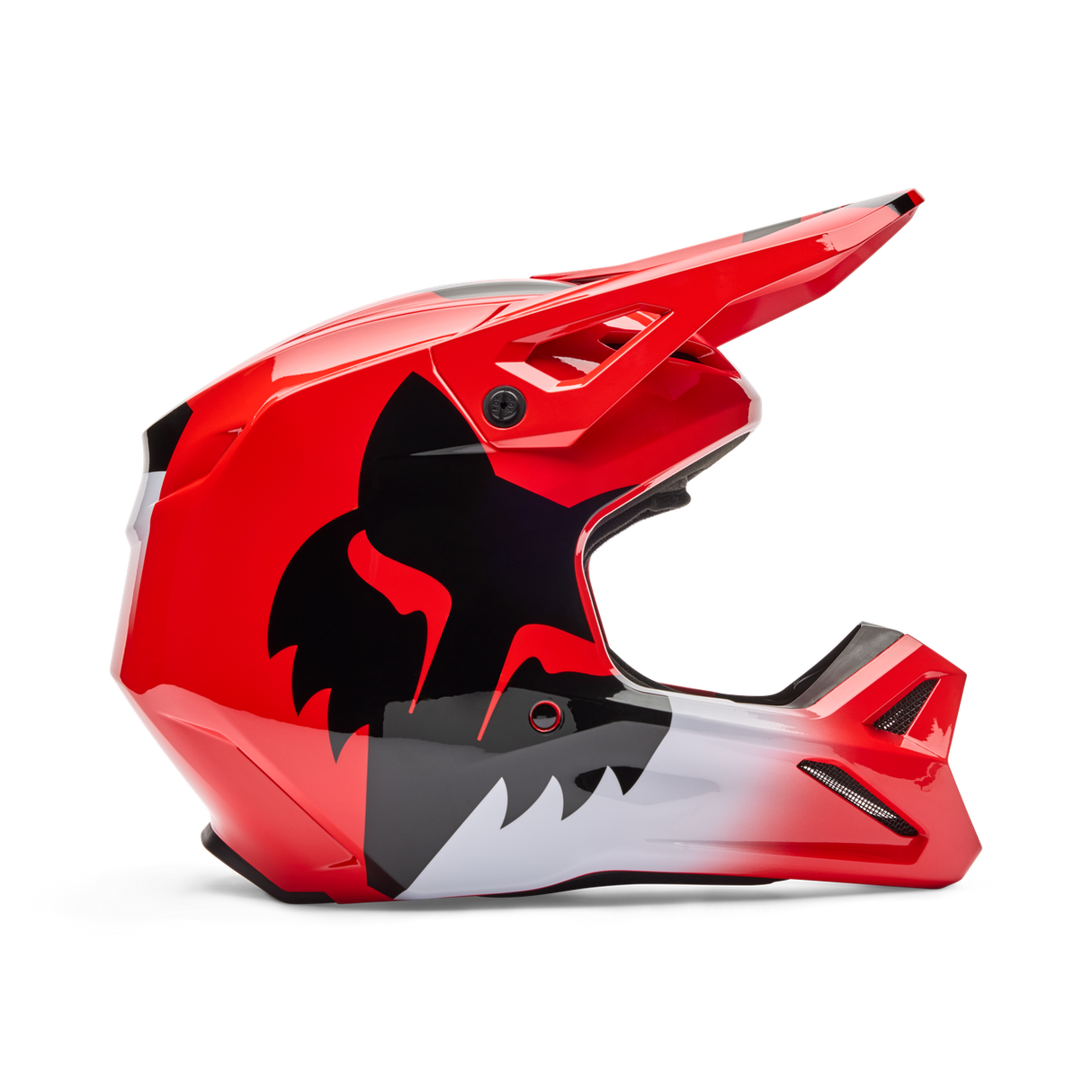 Youth V1 Shield Fullface Helm - Fluorescent Red