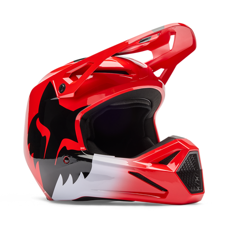 Youth V1 Shield Fullface Helm - Fluorescent Red