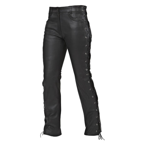 Lederschnürjeans - schwarz
