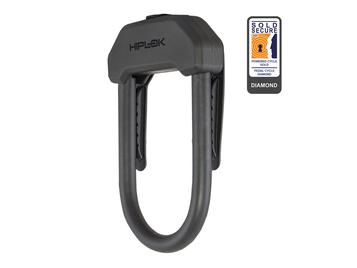DX wearable D lock, with unique clip feature - all black