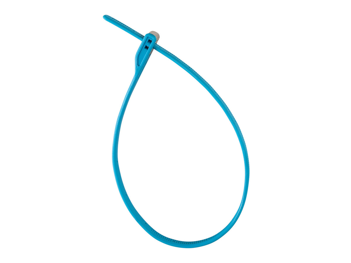 Z-Lok SINGLE, Armoured reusable Tie, 40cm diameter - cyan