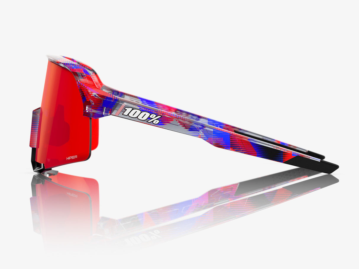 100% S3 FDJ - HiPER Fire Red Mirror Lens - Gloss Translucent Red/Blue