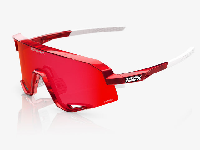 100% Slendale Pidcock - HiPER Red Mirror Lens - Gloss Red Holographic