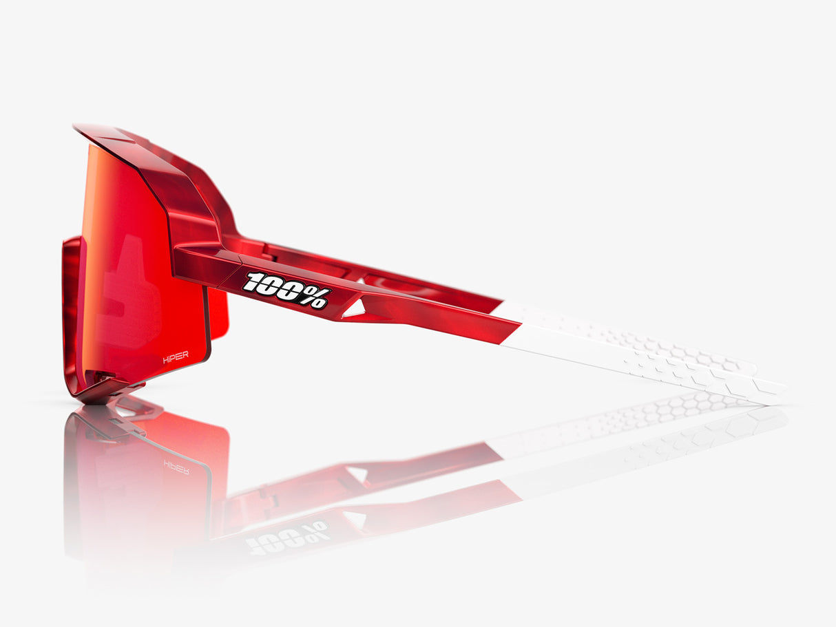 100% Slendale Pidcock - HiPER Red Mirror Lens - Gloss Red Holographic