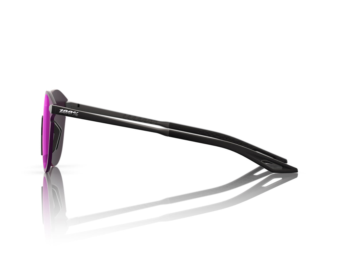 100% Legere Round - Mirror Lens - Soft Tact Black/Purple Mirror