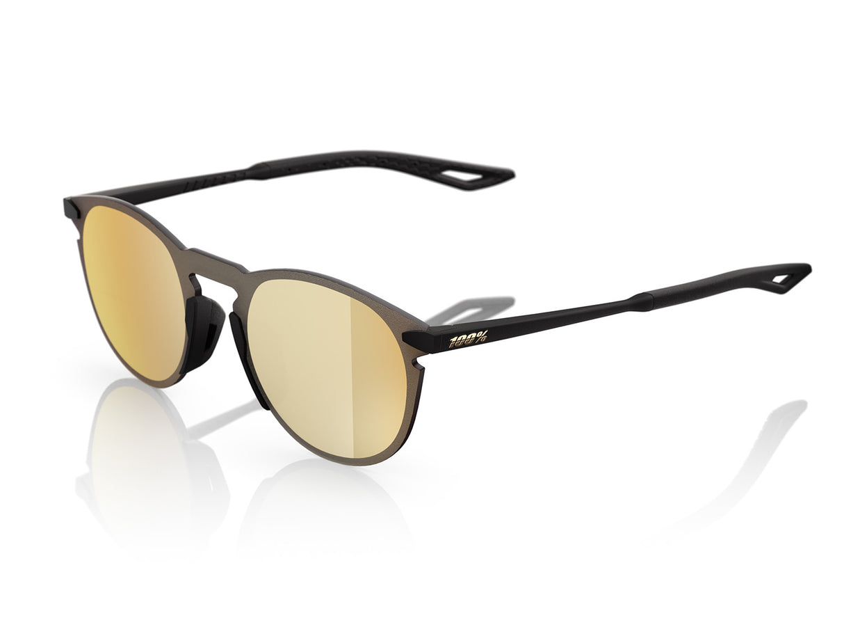 100% Legere Round - HiPER Gold 24K Mirror Lens - Matte Black