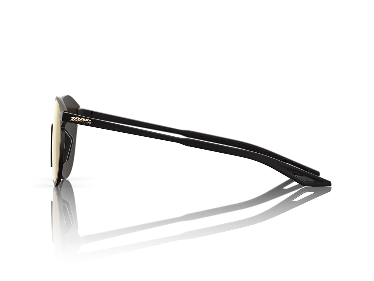 100% Legere Round - HiPER Gold 24K Mirror Lens - Matte Black