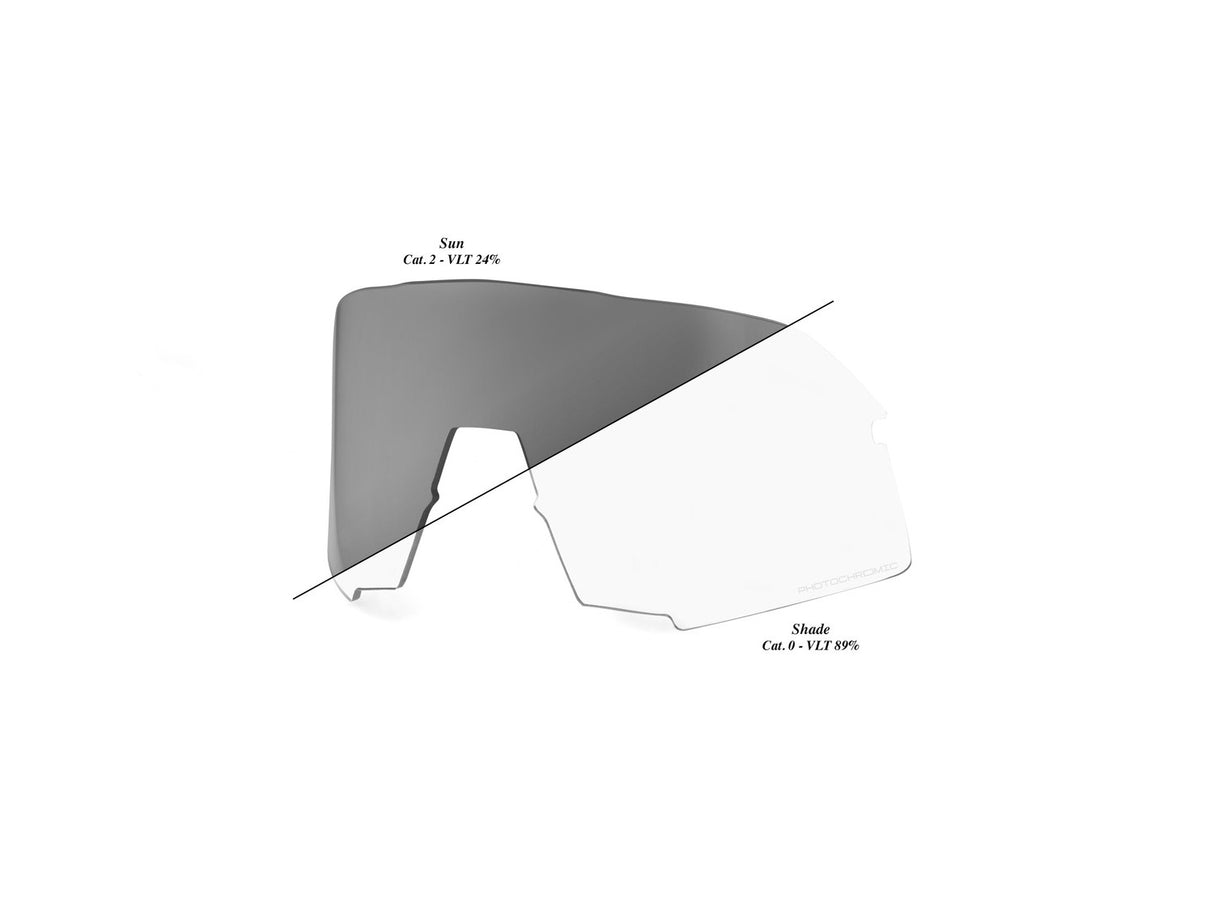 100% S3 - Photochromic Replacement Lens - clear smoke