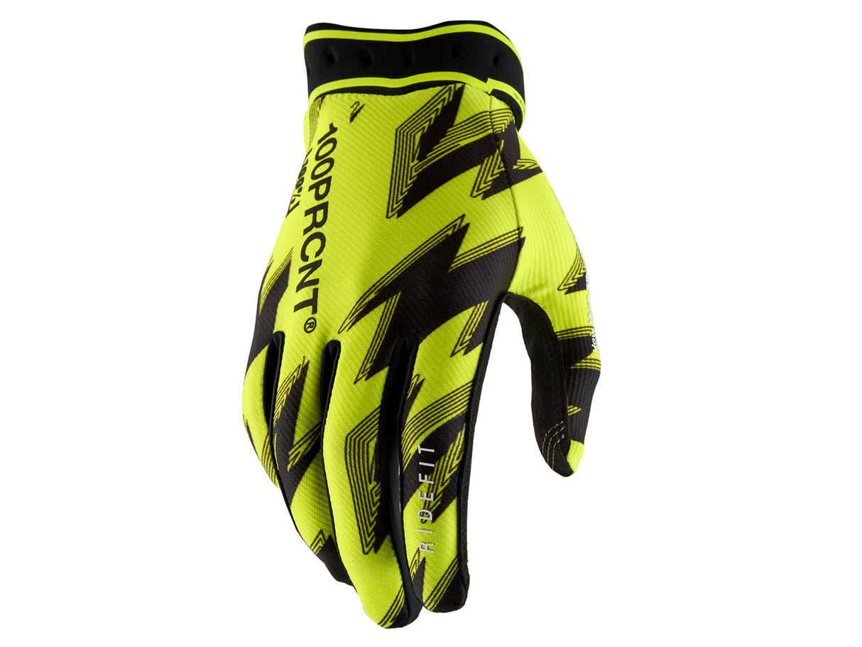 100% Ridefit Gloves - Fluo Yellow / Black