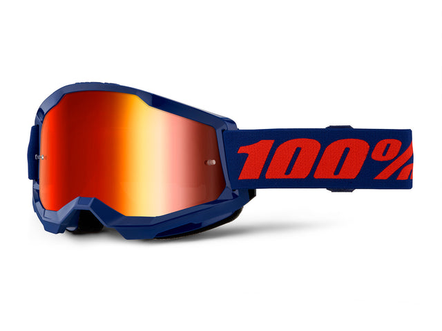 100% Strata 2 Goggle - Mirror Lens FA23 - navy