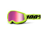 100% Strata 2 Goggle - Mirror Lens FA23 - neon yellow