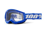 100% Strata 2 Junior Goggle - Clear Lens FA23 - blue