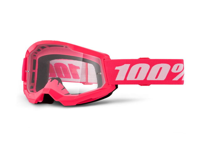 100% Strata 2 Junior Goggle - Clear Lens FA23 - pink