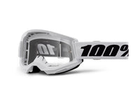 100% Strata 2 Junior Goggle - Clear Lens FA23 - white