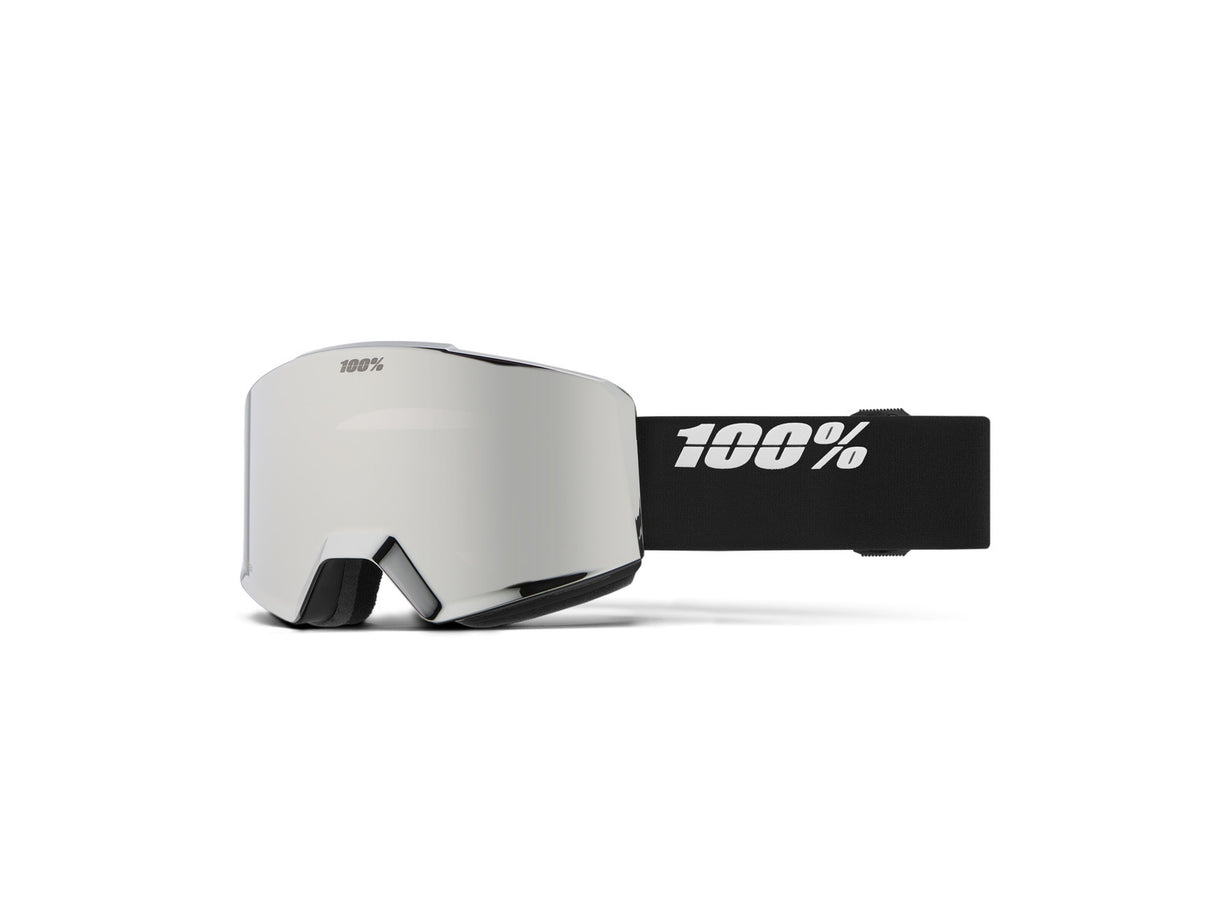 100% NORG HiPER snow goggle, Essential Black - Silver ML Mirror - HiPER Grey-Blue w/Silver ML Mi