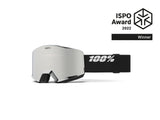 100% NORG HiPER snow goggle, Essential Black - Silver ML Mirror - HiPER Grey-Blue w/Silver ML Mi