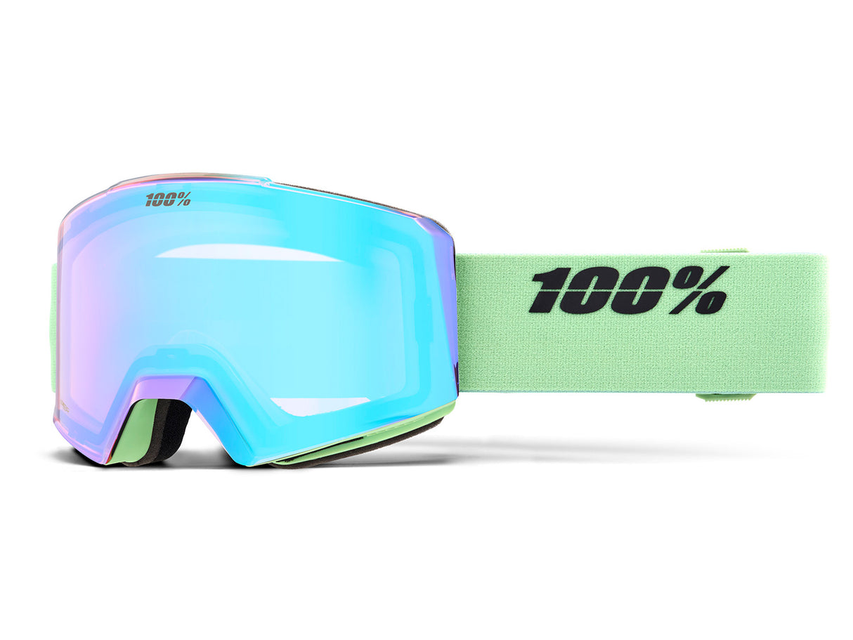 100% NORG HiPER snow goggle, Pistachio - Mirror Silver Lens