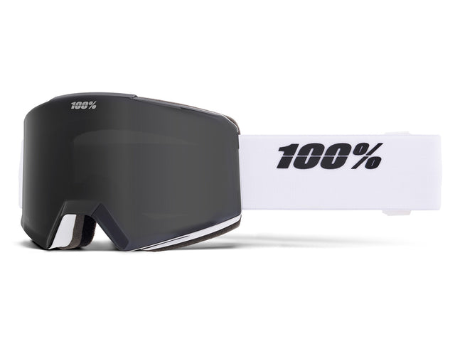 100% NORG HiPER snow goggle, Esntl White/Black- Mirror Black Lens