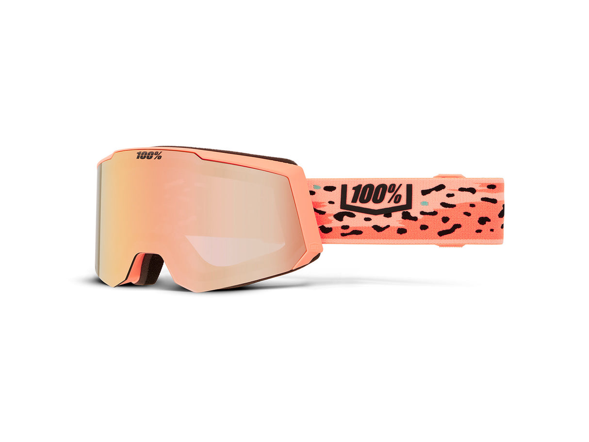 100% SNOWCRAFT S HiPER snow goggle,Safari - Mirror Peach Lens - Safari - Peach Mi ML
