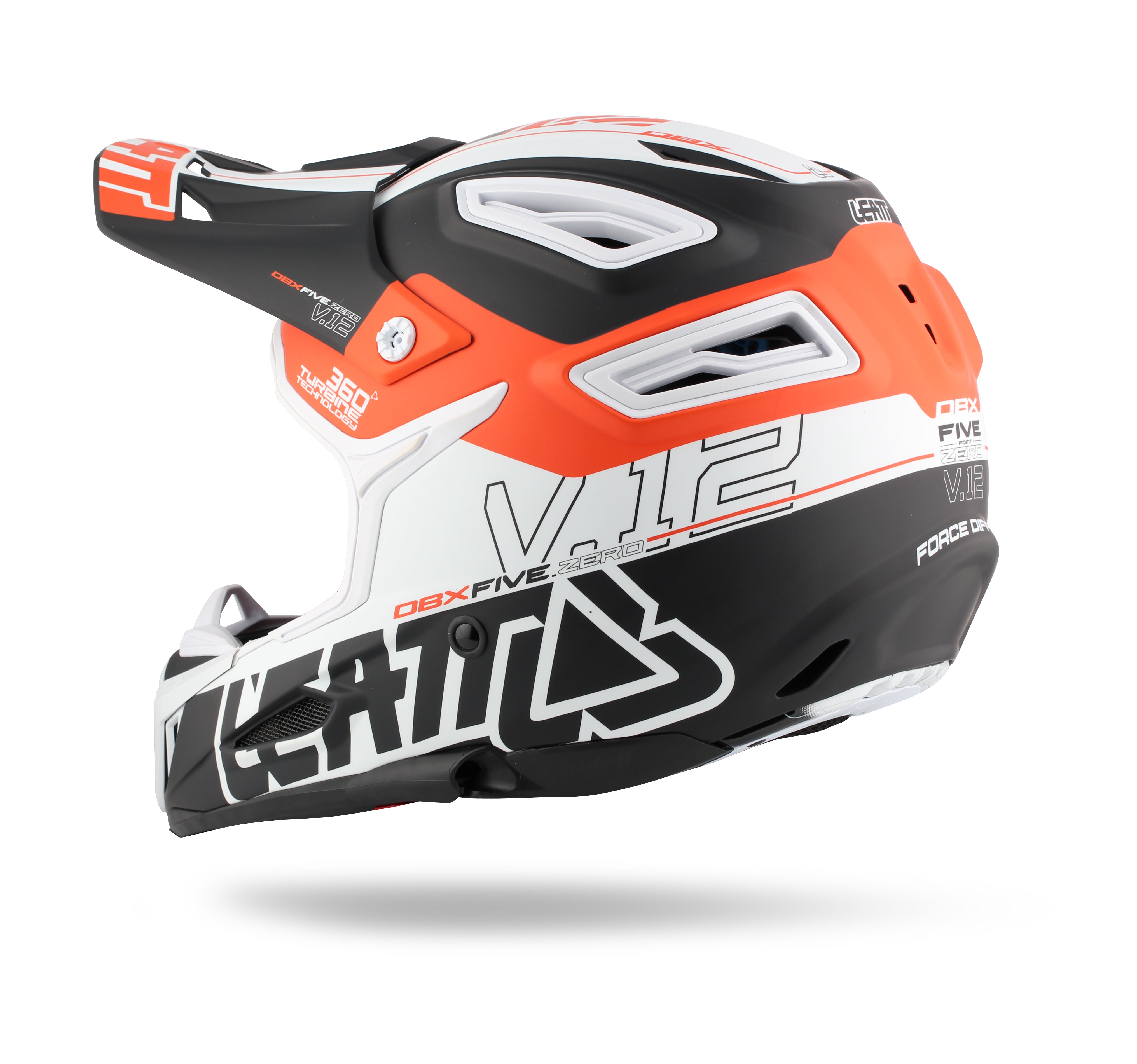 Leatt DBX 5.0 Composite Fullface Fahrradhelm - Schwarz/Weiß/Orange