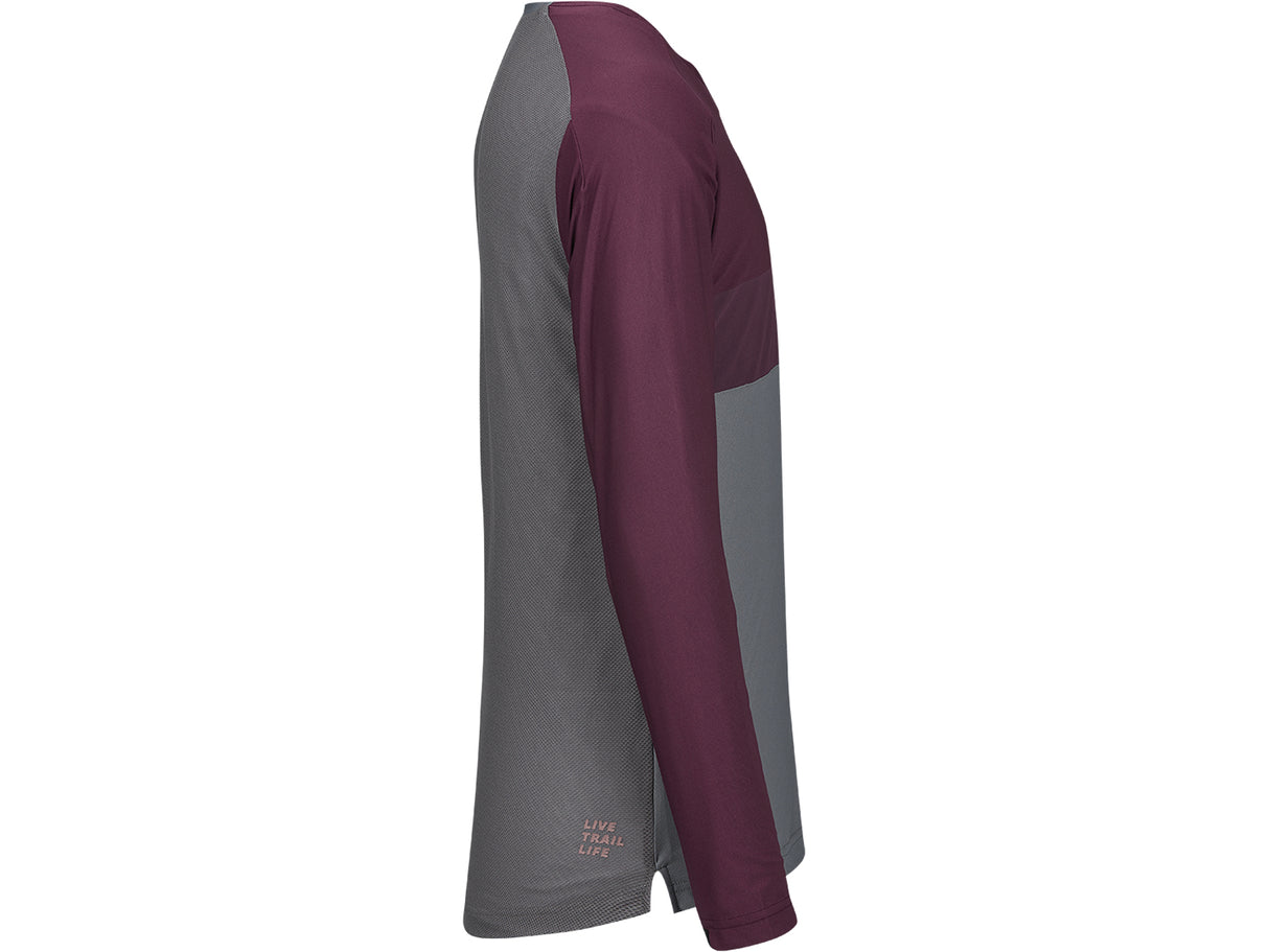 Flow XTG Long Sleeve Henley - Graphite/Raisin