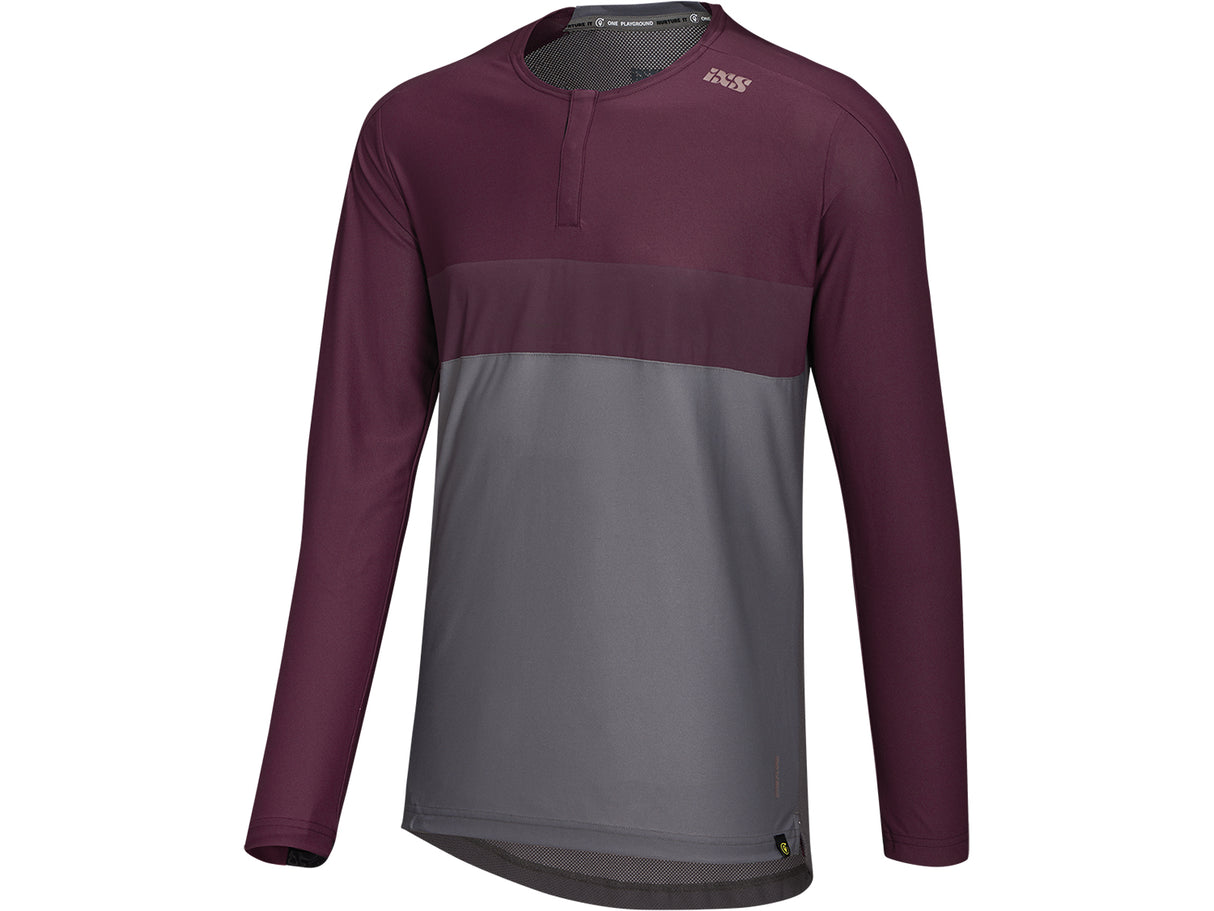 Flow XTG Long Sleeve Henley - Graphite/Raisin