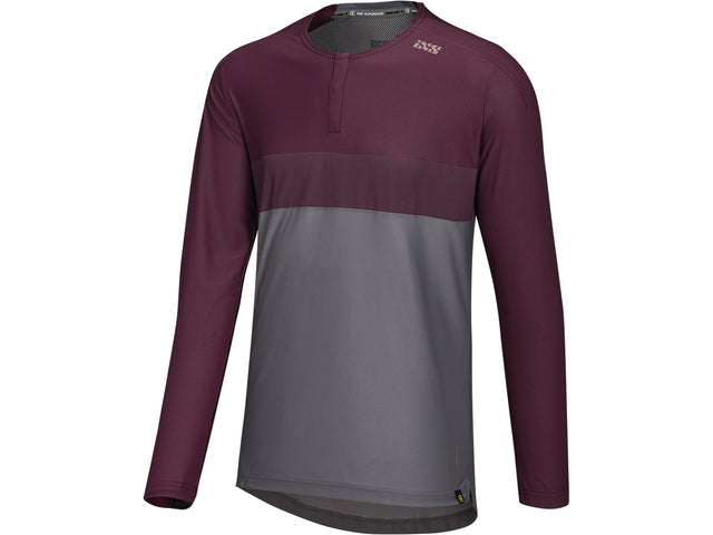 Flow XTG Long Sleeve Henley - Graphite/Raisin