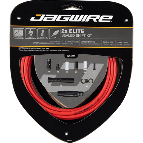 Schaltzugset Road & Mountain Elite Sealed 2x - rot
