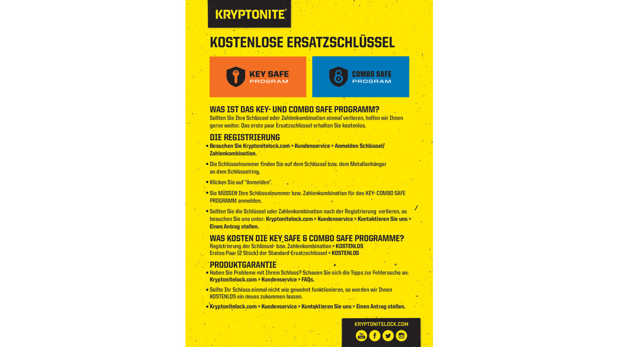 Kryptolok Standard Bügelschloss - schwarz/grau