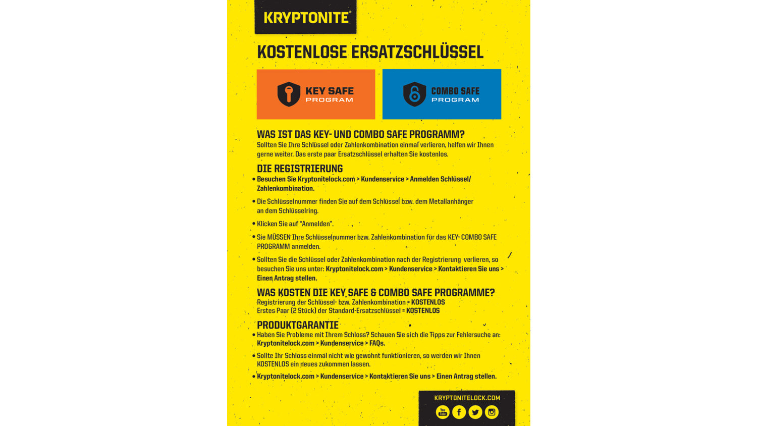 Kryptolok Standard Bügelschloss - schwarz/grau