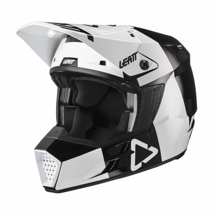 Motocrosshelm 3.5 V21.3 - weiss-schwarz