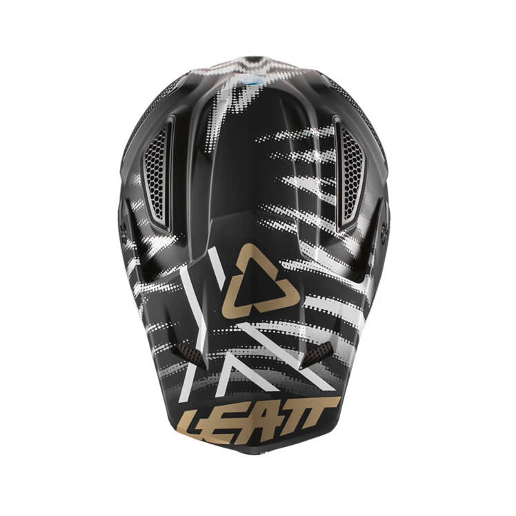 Motocrosshelm GPX 5.5 Composite - schwarz-weiss-gold