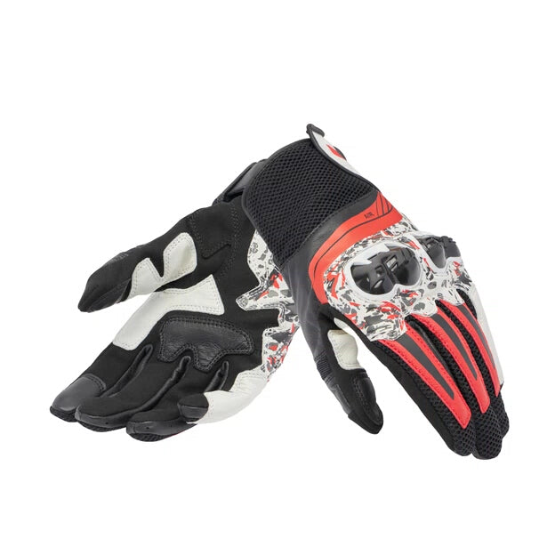 MIG 3 Unisex Lederhandschuhe - Black/Red Spray/White