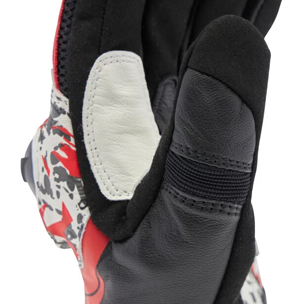 MIG 3 Unisex Lederhandschuhe - Black/Red Spray/White