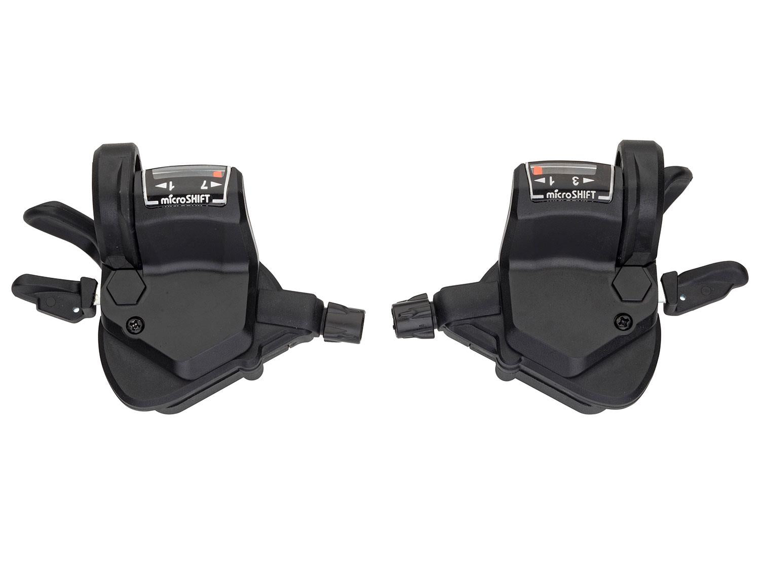 MTB Thumb-tap Shifter Set Pair Shimano 3x7 speed black