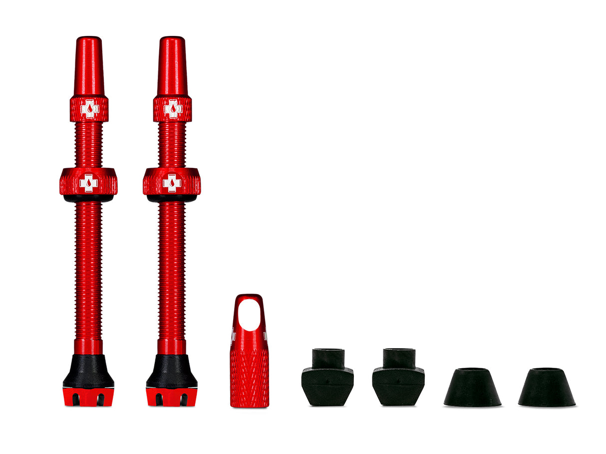 Ventile V2 für Tubeless Reifen - rot - MTB & Road