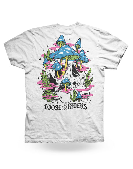 Mens T-Shirts - Shroom Skull White