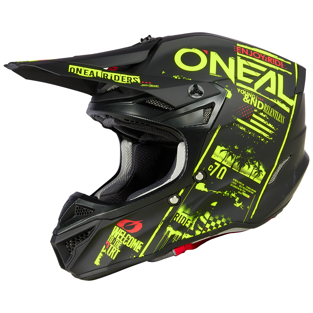 1 2 shell yellow motorcycle helmet 5SRS Polyacrylite ATTACK black/neon Hutch Multi-Sport Helmet - The helmet is suitable CLEARANCE Helmet Model:TC001D (Nape Strap Suspension)