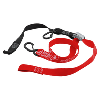 DE LUXE Soft Hook Tie Downs LOGO red (2pcs) 
